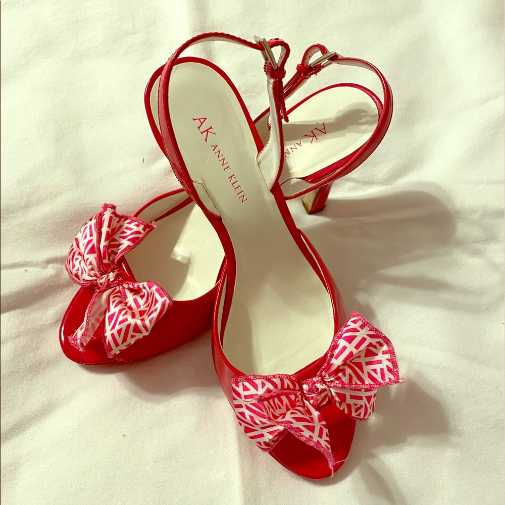 Anne Klein Pink Open Toe Heels (8)